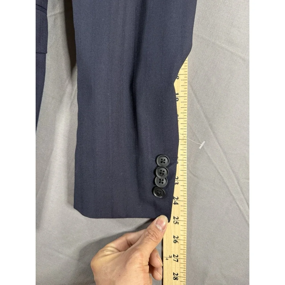 All Saints 36R Rawdon Slim Fit Pinstripes Super 100s Wool Peak Lapel Sports Coat